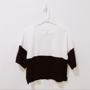 Madewell black / white cropped tee